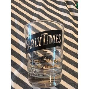 Vintage Early Times Kentucky Straight Bourbon Whiskey Glass Riverboat Gold Black